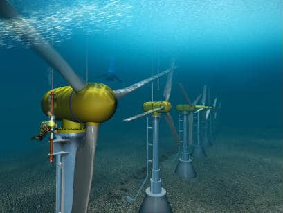 submarine turbines at work